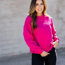 Smiley Embossed Crewneck