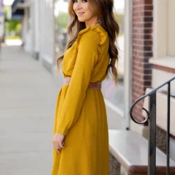 Ruched Shoulder Flutter Trim Dress -Women's Clothing Store untitled 9703 4eb49a62 4bfb 4917 91cf 49227b85eba0