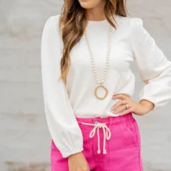 Bold Textured Cinched Sleeve Blouse -Women's Clothing Store untitled 9715 16f2ede1 59c1 459b 8b1a 5b387c10650b