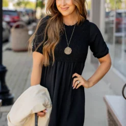 Ruched Top Babydoll Dress -Women's Clothing Store untitled 9731