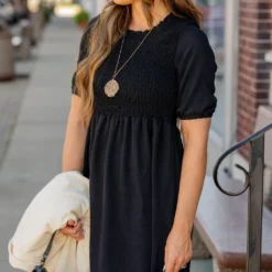 Ruched Top Babydoll Dress -Women's Clothing Store untitled 9736