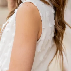 Textured Dot Cinched Neck Dress -Women's Clothing Store untitled 9834