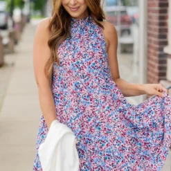 Wildflowers Cinched Tie Neck Tank Dress -Women's Clothing Store untitled 9844