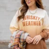 Whiskey Weather Gradient Ribbed Graphic Crewneck