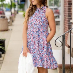 Wildflowers Cinched Tie Neck Tank Dress -Women's Clothing Store untitled 9862 a0f8d9c2 d9e7 4a40 a183 53931effb381