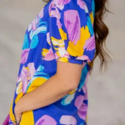 Brush Stroke Puffed Sleeve Dress -Women's Clothing Store untitled 9895 582b903c 56ac 4919 be1e a08fe525c10c