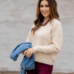 Heavily Waffled Sweater Tee -Women's Clothing Store untitled 9900 2