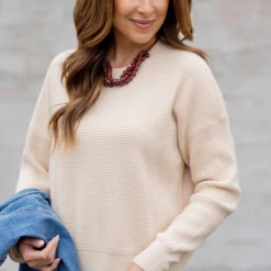 Heavily Waffled Sweater Tee -Women's Clothing Store untitled 9908 2