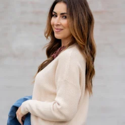 Heavily Waffled Sweater Tee -Women's Clothing Store untitled 9918 2