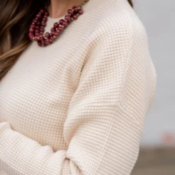 Heavily Waffled Sweater Tee -Women's Clothing Store untitled 9922 2