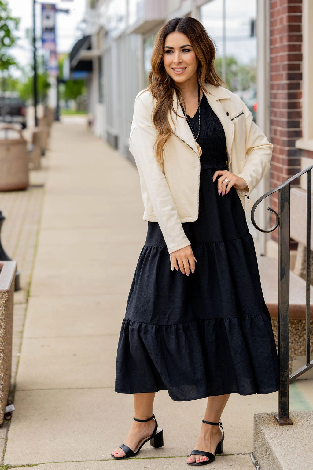 Smocked Top Tiered Midi Dress 7 Smocked Top Tiered Midi Dress - Image 7