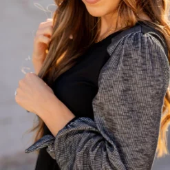 Ribbed Tie Sleeve Tee 34 Ribbed Tie Sleeve Tee -Women's Clothing Store untitled 9942 952808