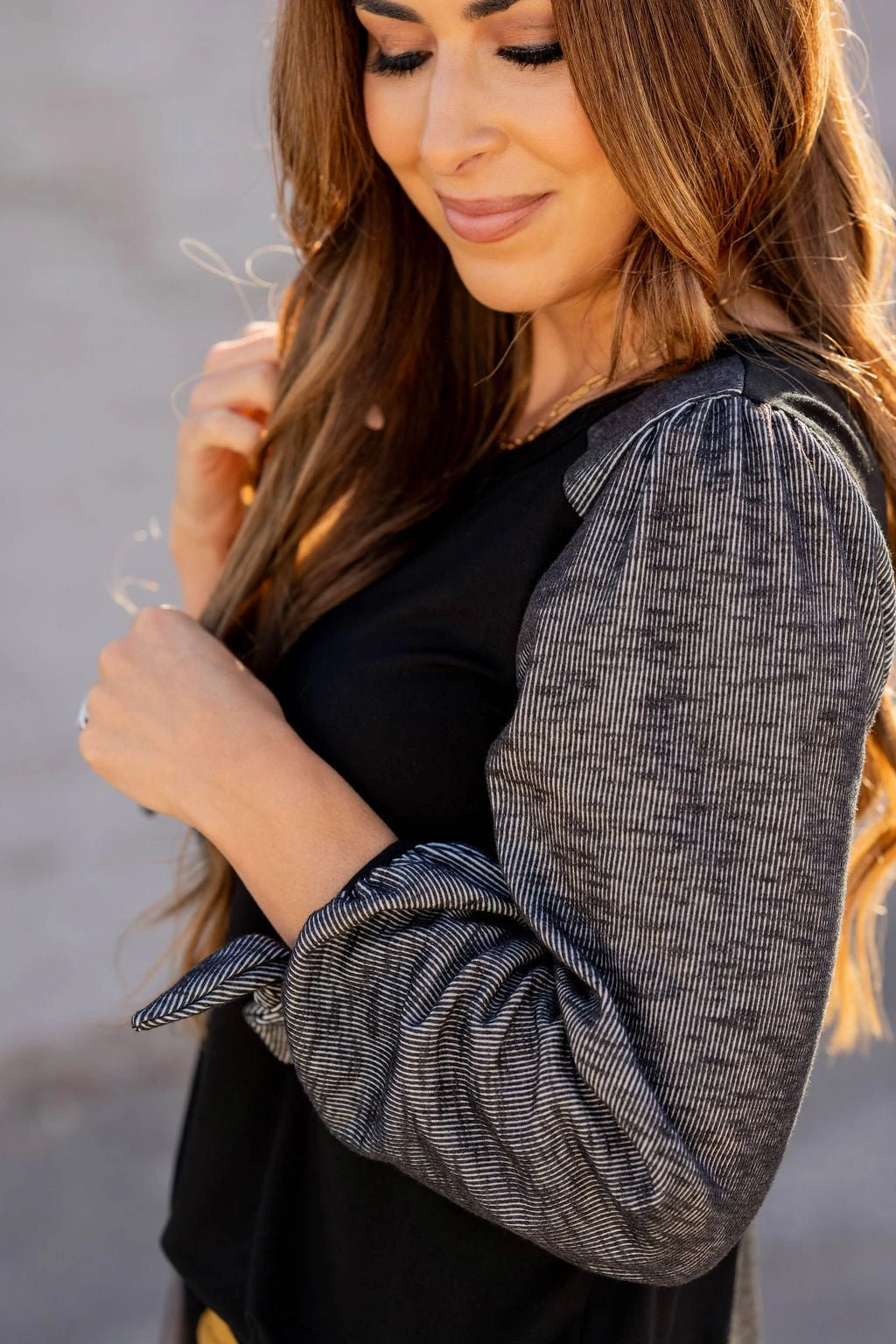 Ribbed Tie Sleeve Tee 17 Ribbed Tie Sleeve Tee - Image 17