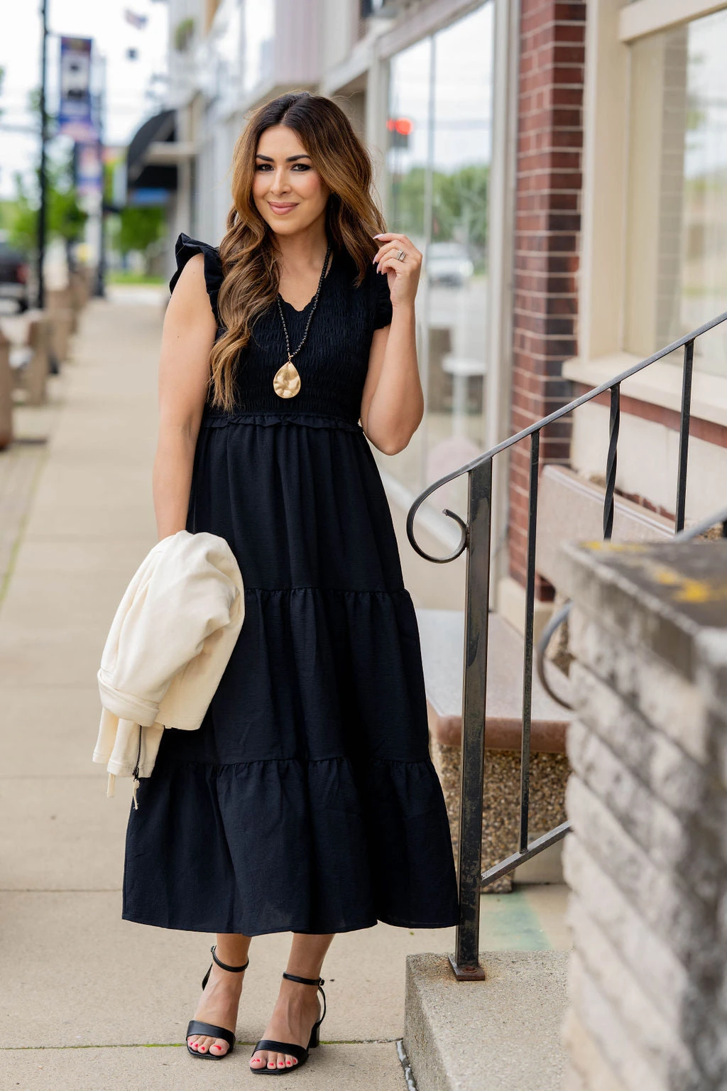 Smocked Top Tiered Midi Dress 10 Smocked Top Tiered Midi Dress - Image 10