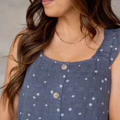 Spotted Button Accented Midi Dress 17 Spotted Button Accented Midi Dress -Women's Clothing Store untitled 9963