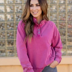 Velvet Trim Pullover