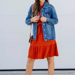 Woven Textured Ruffle Trim Tie Dress 33 Woven Textured Ruffle Trim Tie Dress -Women's Clothing Store woven textured ruffle trim tie dress 822434