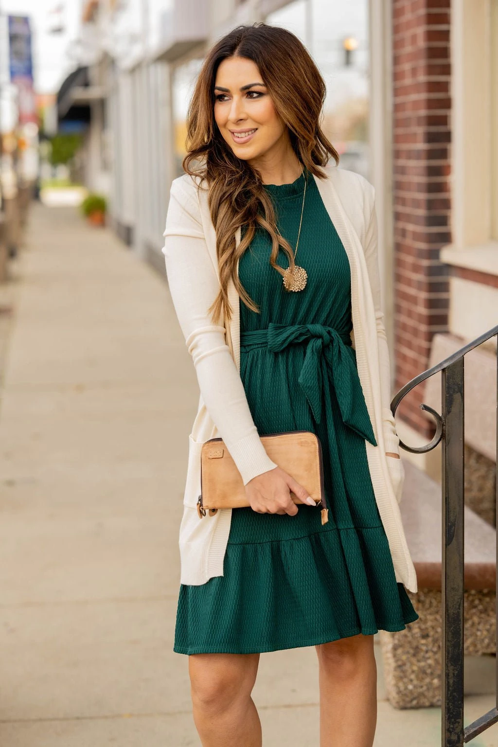 Woven Textured Ruffle Trim Tie Dress 9 Woven Textured Ruffle Trim Tie Dress - Image 9